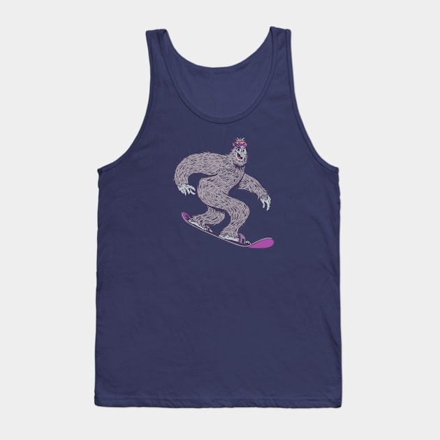 Funny Snowboarding Sasquatch Yeti Tank Top by SLAG_Creative